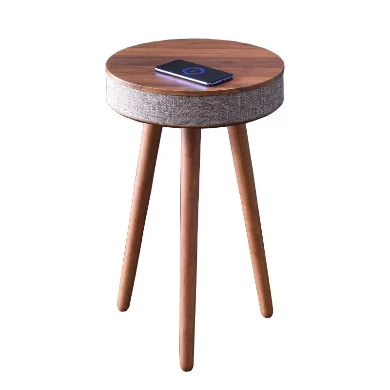 

Home theater HIFI Bluetooth speaker wireless charging subwoofer small round table 4D stereo with LED sensor light caixa de som