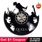 Часы Queen Rock Band в современном дизайне, классические настенные украшения с виниловыми пластинами, музыкальная тема, подарок для музыканта, домашний декор
