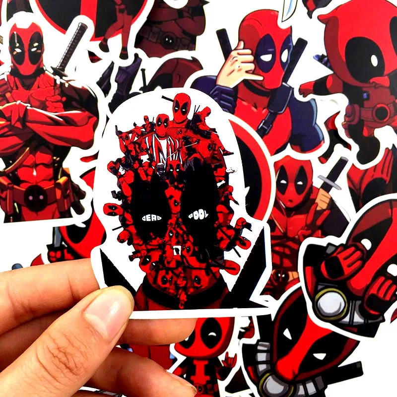 35 шт./лот, крутые наклейки Marvel Deadpool для ноутбука, мотоцикла, скейтборда, багажа, гитарная надпись, наклейки-игрушки
