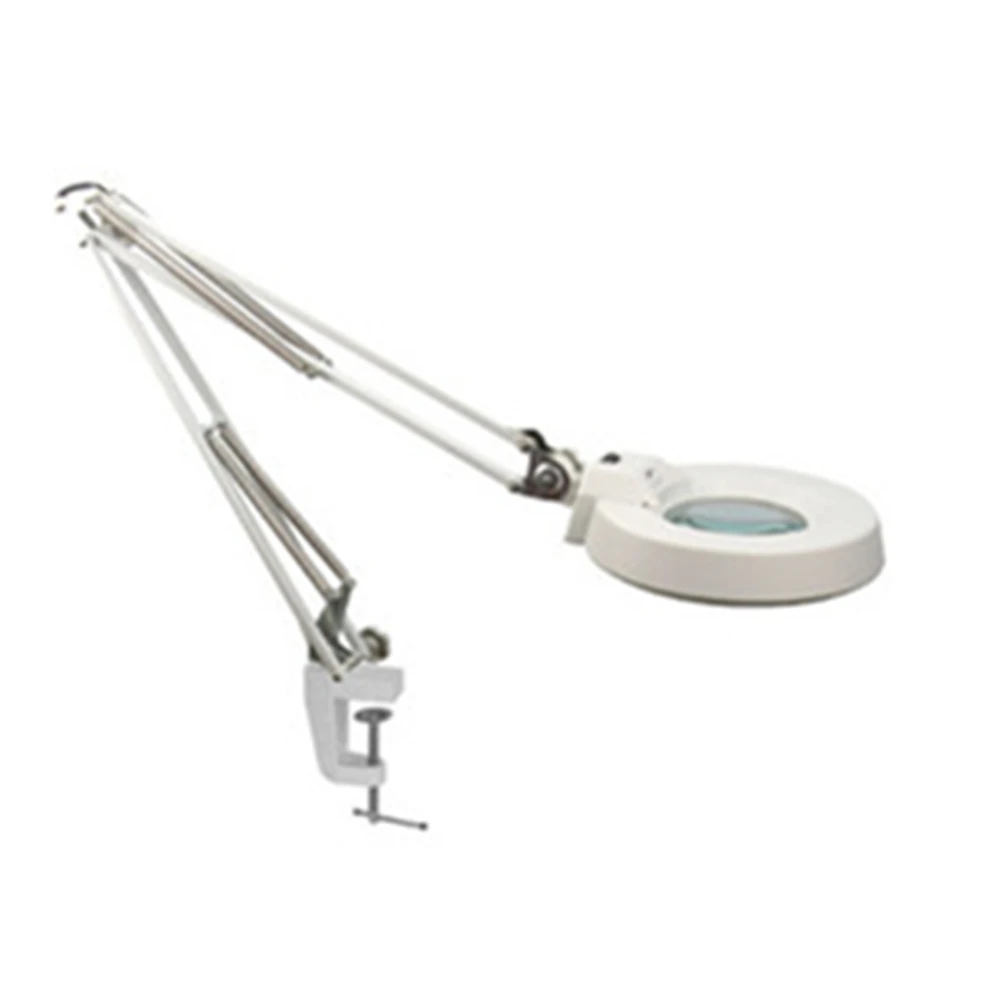 

10X Desk Clip-on Magnifying Glass Lamp Lighted Illuminated Optical Magnifier Folding Stand for PCB Inspection, Beauty
