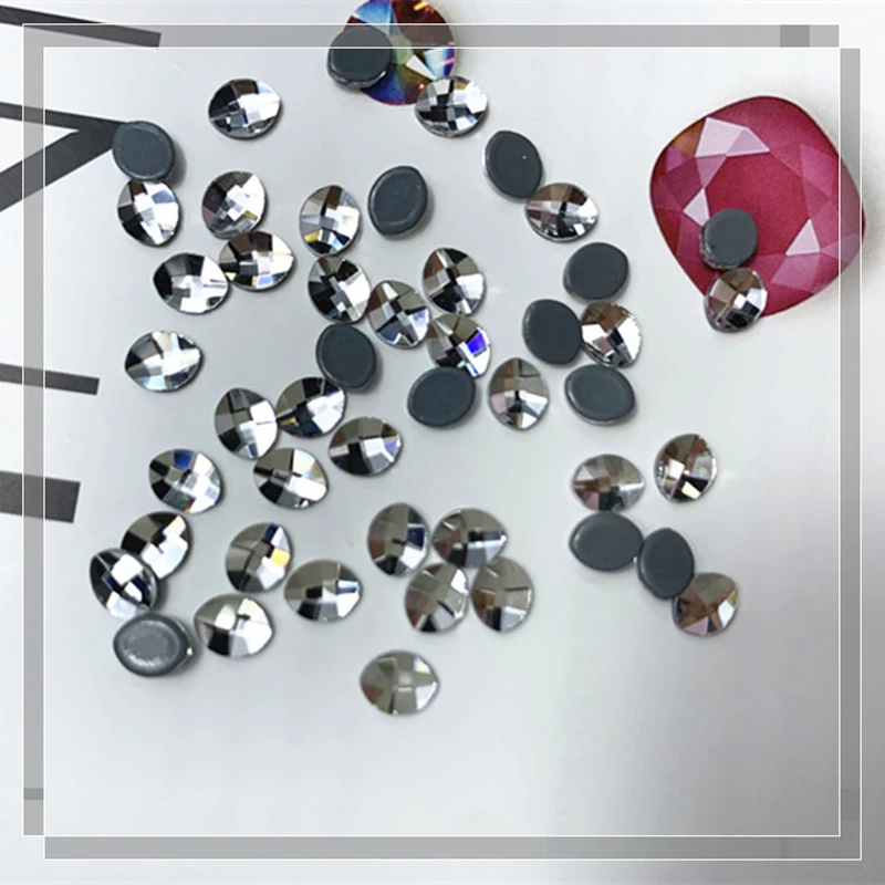AAAAA высококачественный Стразы Овальный Хрустальный термокомплект Железный