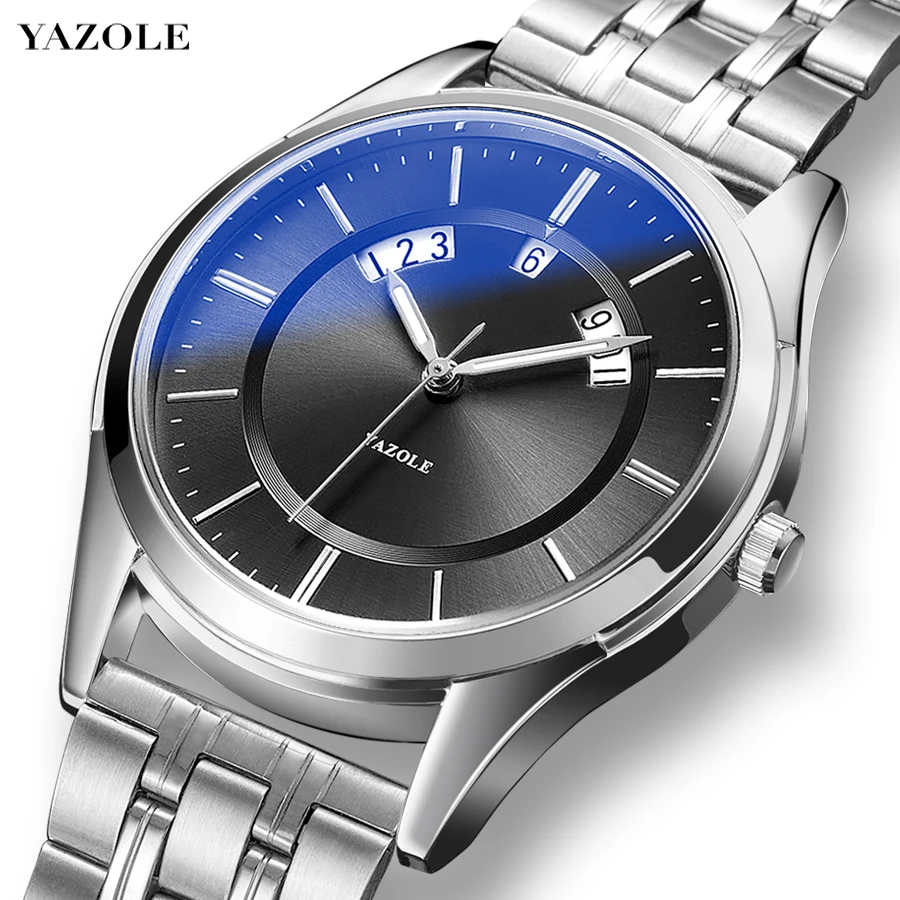 

2021 Calendar Watch Fashion Business Wristwatch Automatic Date Stainless Steel Watch Quartz Luminous Pointer Simple Atmosphere