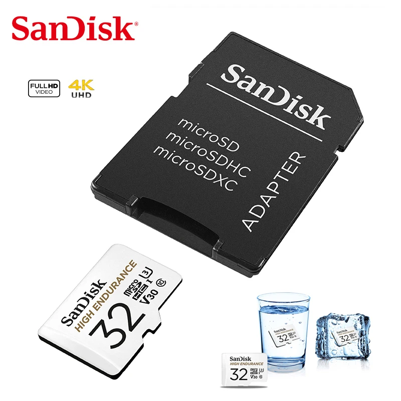 Двойной Флеш-накопитель SanDisk с высокой износостойкостью карты памяти 32 Гб 64 U1 до 40