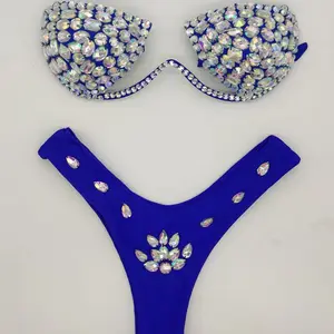 2018 venus новый стиль бикини с бриллиантами для отпуска сексуальный женский купальник пуш-ап Пляжная одежда стразы бикини Летний купальный костюм