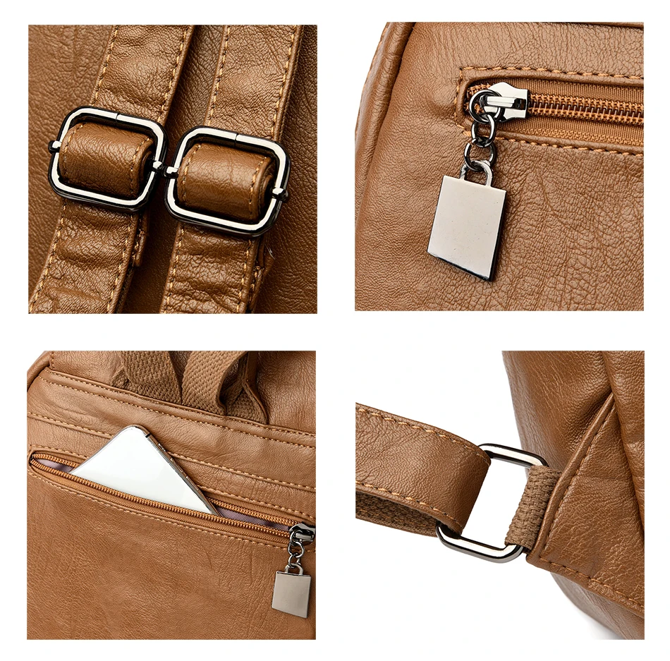 High Quality Leather Backpack Woman New Arrival Fashion Female Backpack String Bags Large Capacity School Bag Mochila Feminina