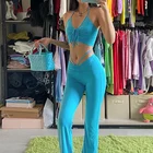 Женский комплект из двух предметов Kefira, укороченный топ с перекрещивающимися лямками на завязках, летние пикантные костюмы, для пляжа, отпуска