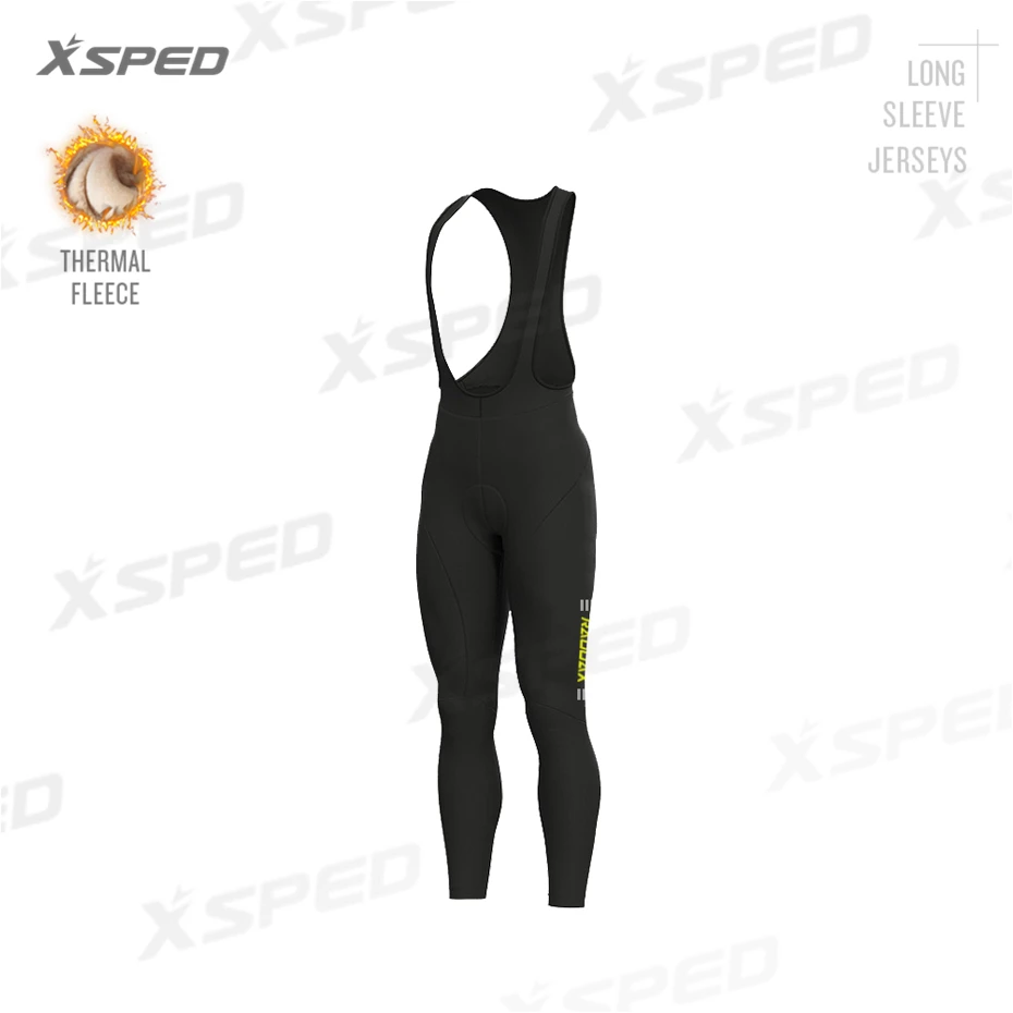 Bib Pants Джерси с длинным рукавом, одежда для велоспорта Aleing, зимняя мужская велосипедная форма, термо флис, профессиональная команда, мужской теплый костюм для велоспорта, комбинезон, комплект - Цвет: Bib Pants