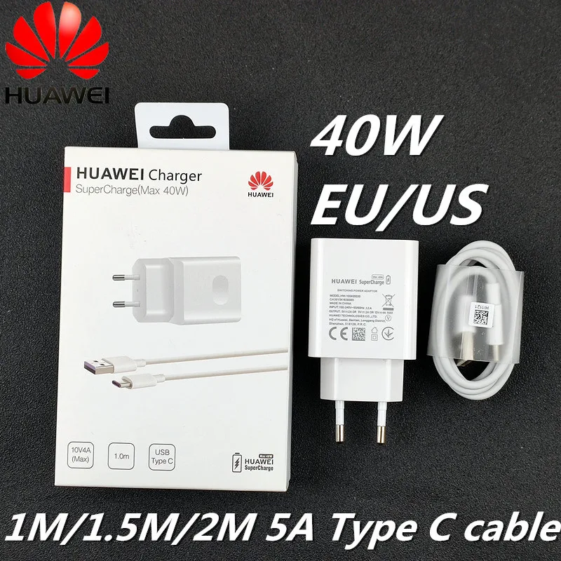 Быстрое зарядное устройство Huawei P40 Pro оригинальное 10 В/4A настенное адаптер Usb 5A Type C