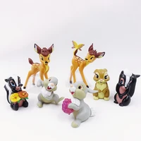 7pcsset cartoon bambi deer figure action rabbit figurine squirrel figures disney anime toys for children birthday gifts 59cm