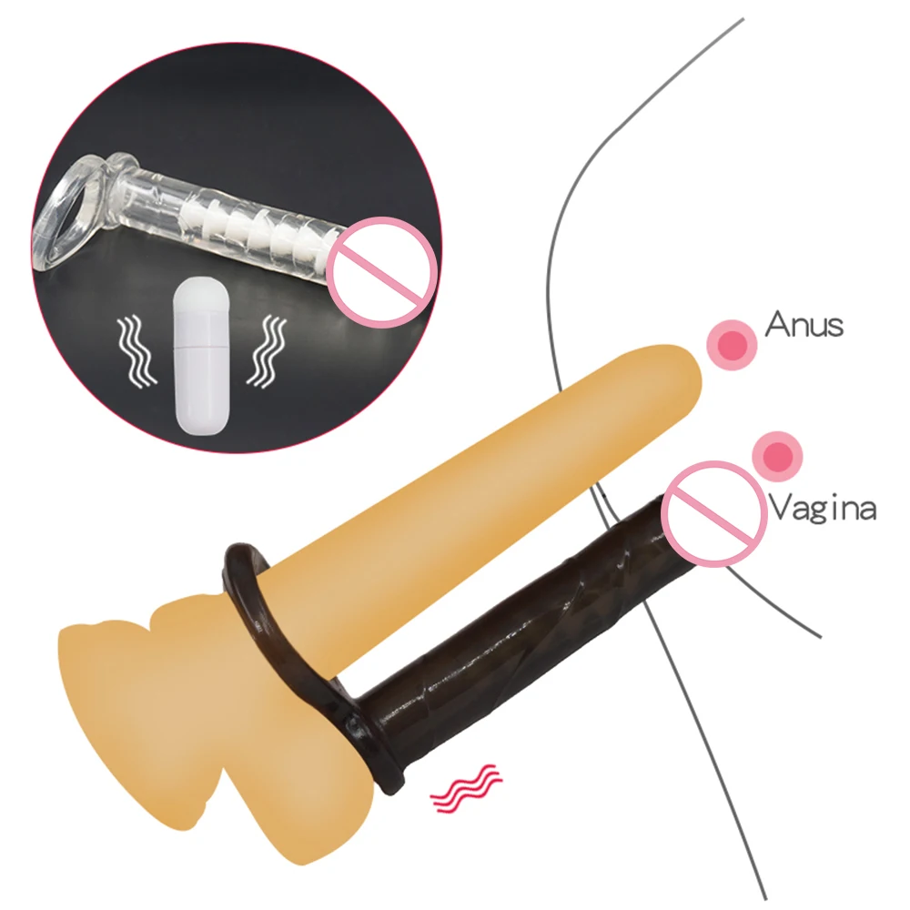 Anal Sex Toys Vibrating Dildo Plug Anus Vagina Massager G Spot Stimulator Wearable Butt With Time Delay Ring | Красота и здоровье