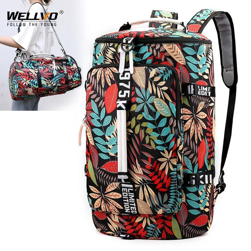 

Large Travel Bucket Backpack Printing Moutaineering Bag Luggage Travel Duffle Carry On Rucksack Travelling Shoulder Bags XA107C