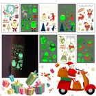 Рождественская светящаяся Временная тату-наклейка Санта-Клаус Снеговик мяч Рождественская елка дети поддельная вспышка Водонепроницаемая боди-арт тату