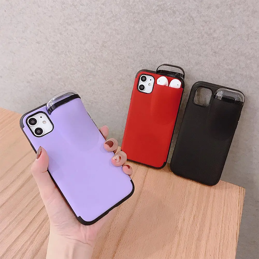 KISSCASE 2 In 1 Phone Case For iPhone 11 Pro Max XR XS X 8 7 6 6S Plus Soft TPU+PC Apple Airpods Protective Cover | Мобильные