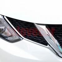 for nissan qashqai j11 2014 2015 2016 2017 chrome front mesh grille grill head light cover trim insert styling molding garnish