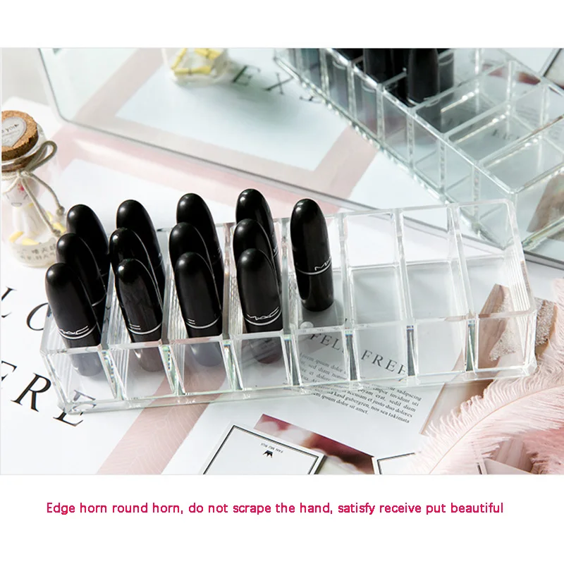 Прозрачный акриловый Органайзер для макияжа 8 сеток ящик хранения кистей помады