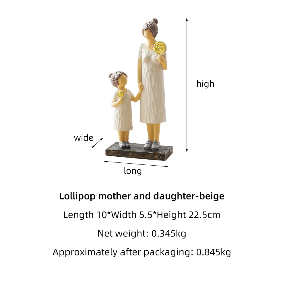 

Nordic Home Decoration Accessories Modern Parent-child Figurines Warm Resin Ornaments Home Decor Mother's Day Gift Love Gift