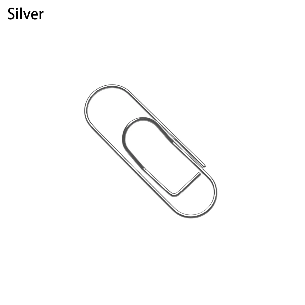 silver 1 шт. Золотой Серебряный металлический зажим для бумаги металлические зажимы для блокнота закладки зажимы для ручки канцелярские принадлежности для офиса и школы - Цвет: silver