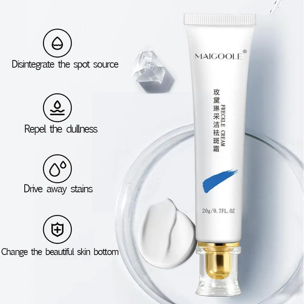 

20g Powerful Whitening Freckle Cream Remove Melasma Dark Moisturizing Spot Care Melanin Pigment Spots Acne Gel Pigmentation J6A9