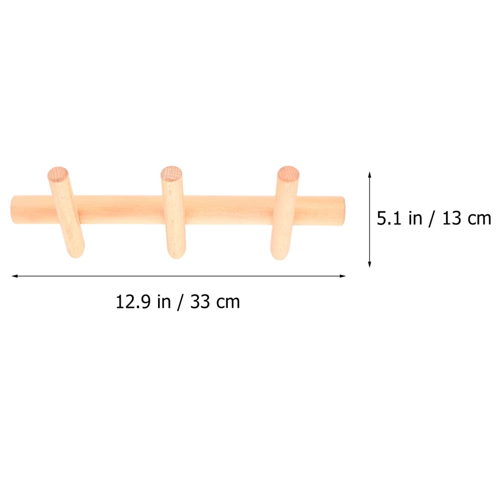 

1pc Wall-mounted Storage Hanger Wooden Storage Hanger Clothes Bag Hook