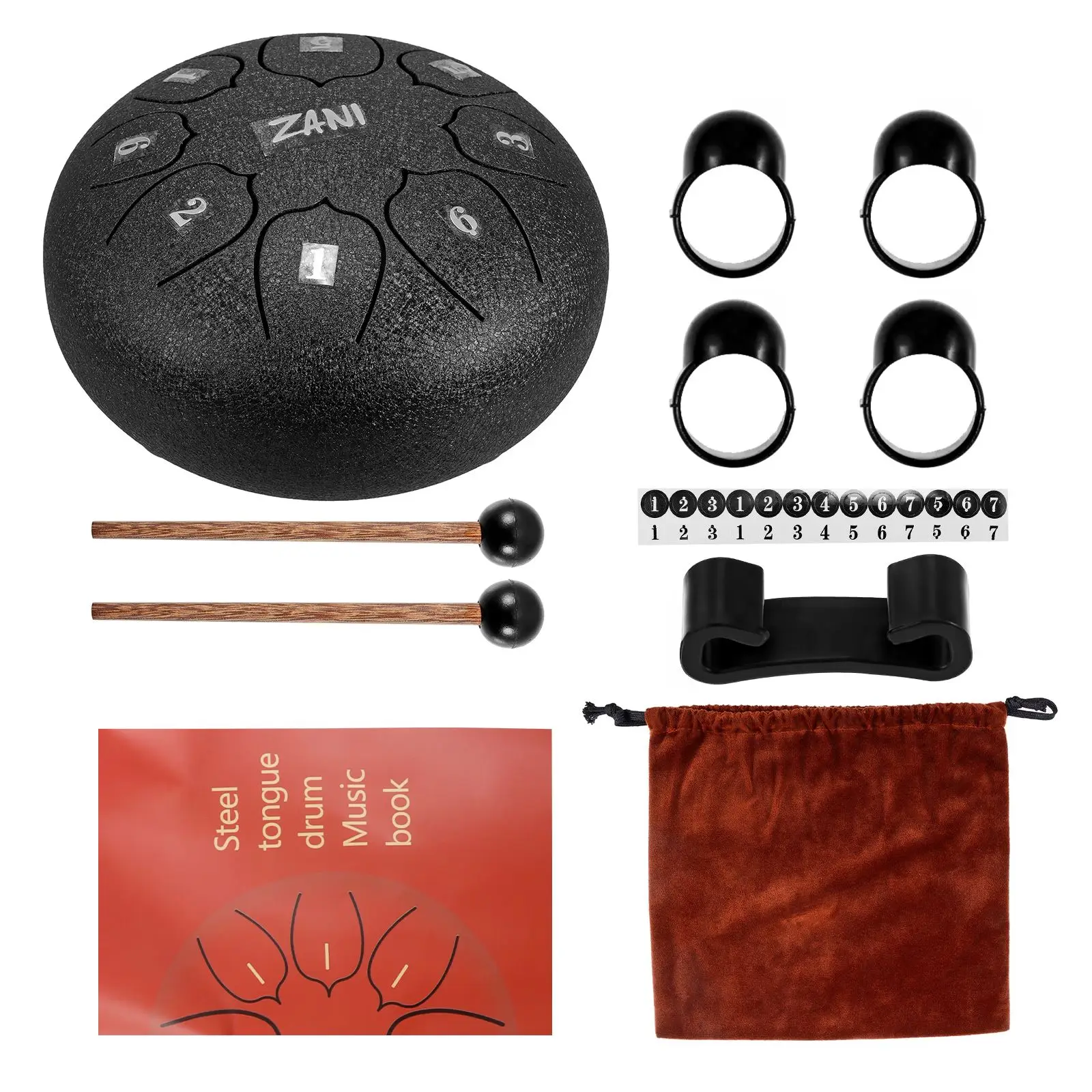 Барабан со стальным языком 8 заметок 6 дюймов C-Key Handpan волшебный перкуссионный