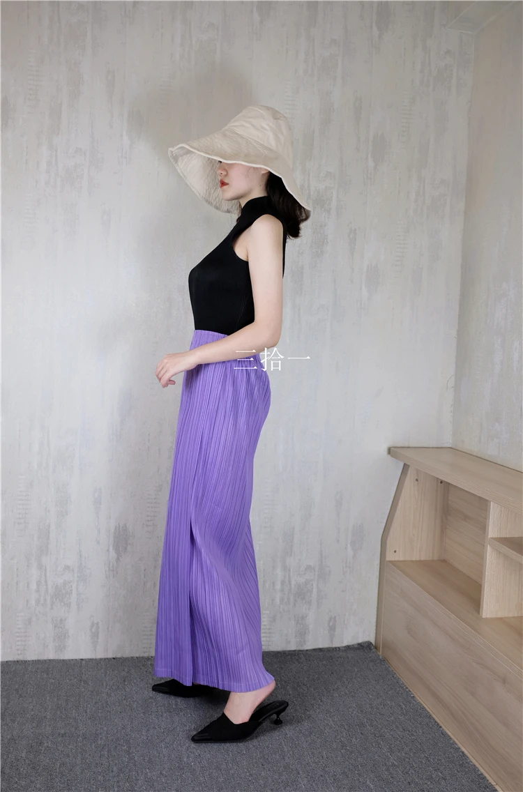 Горячая Распродажа! Модная Однотонная юбка миаке со складками из Твила