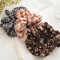 korean elastic rubber band women girls floral print ponytail holder hair scrunchie hair rope hair accessories hair ties