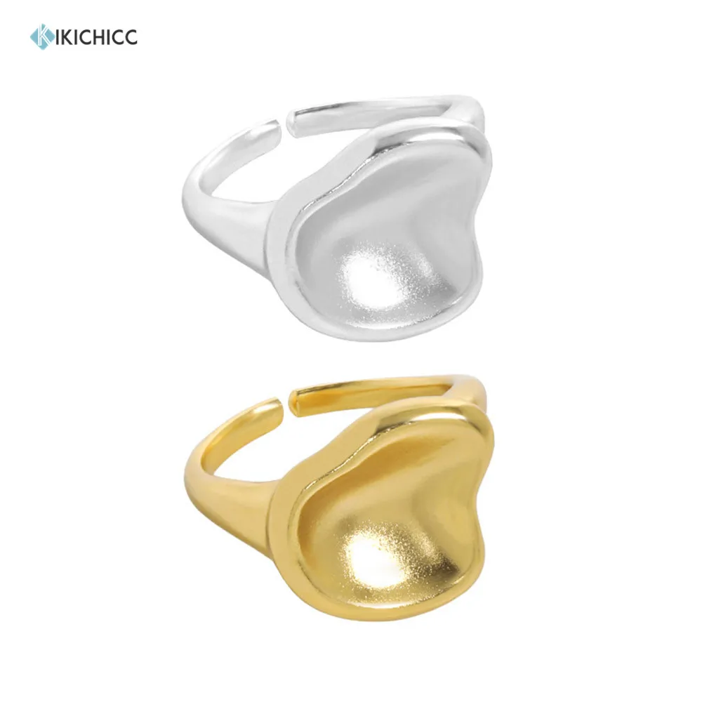 

KIKICHICC 925 Sterling Silver Gold Round Resizable Rings Women Rock Punk Female 2021 Weddomg Jewelry Gift Party Jewels