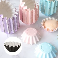 50pcs colorful paper box cakes cupcake liner baking tray muffin cases cup party tray cake mold decorating tools cupcake paper