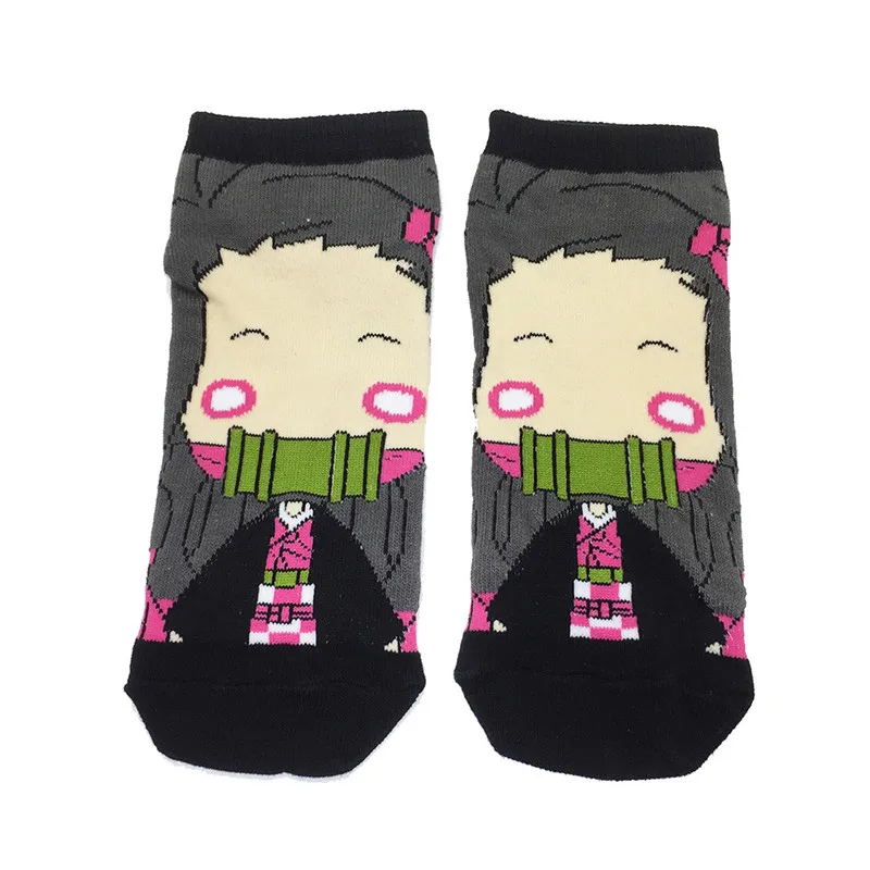 

Demon Slayer Kimetsu No Yaiba Cartoons New Style Anime Kamado Nezuko Breathable Printing Cotton Sock Gift Cosplay Halloween