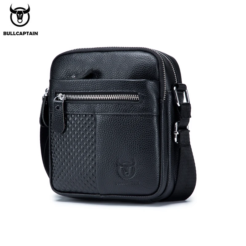 BULLCAPTAIN New Messenger Bag Men's Leather Messenger Bag Casual Classic Multifunctional Portable Shoulder Bag