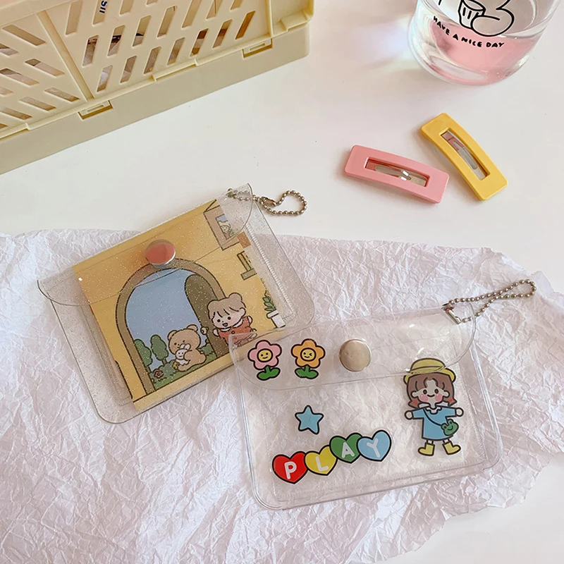 

Прозрачный водонепроницаемый держатель для визиток из ПВХ, мини-кошелек для девочек, кошелек для монет