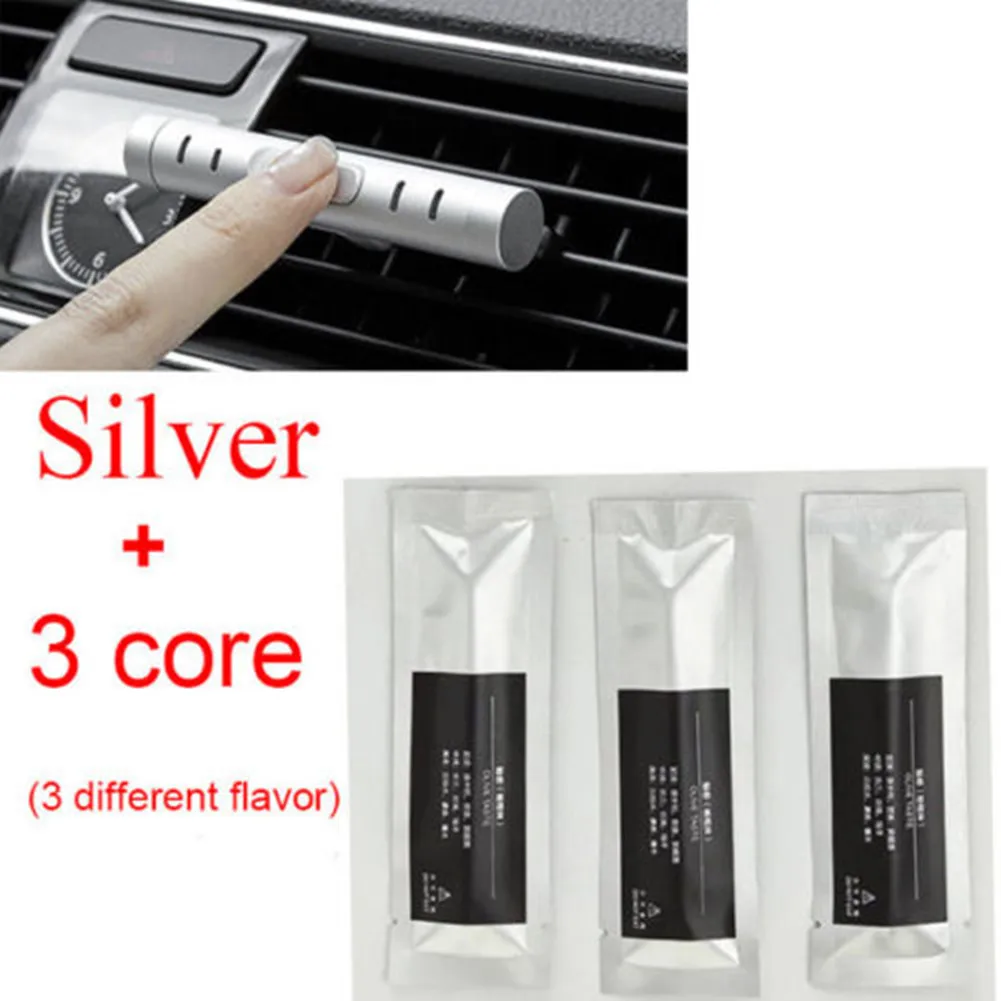 Silver Set Автомобильный воздухоочиститель для Xiaomi Mijia, автомобильный держатель, лимонный/оранжевый/оливковый ароматический шкаф, ароматерапия, освежитель воздуха - Название цвета: Silver Set
