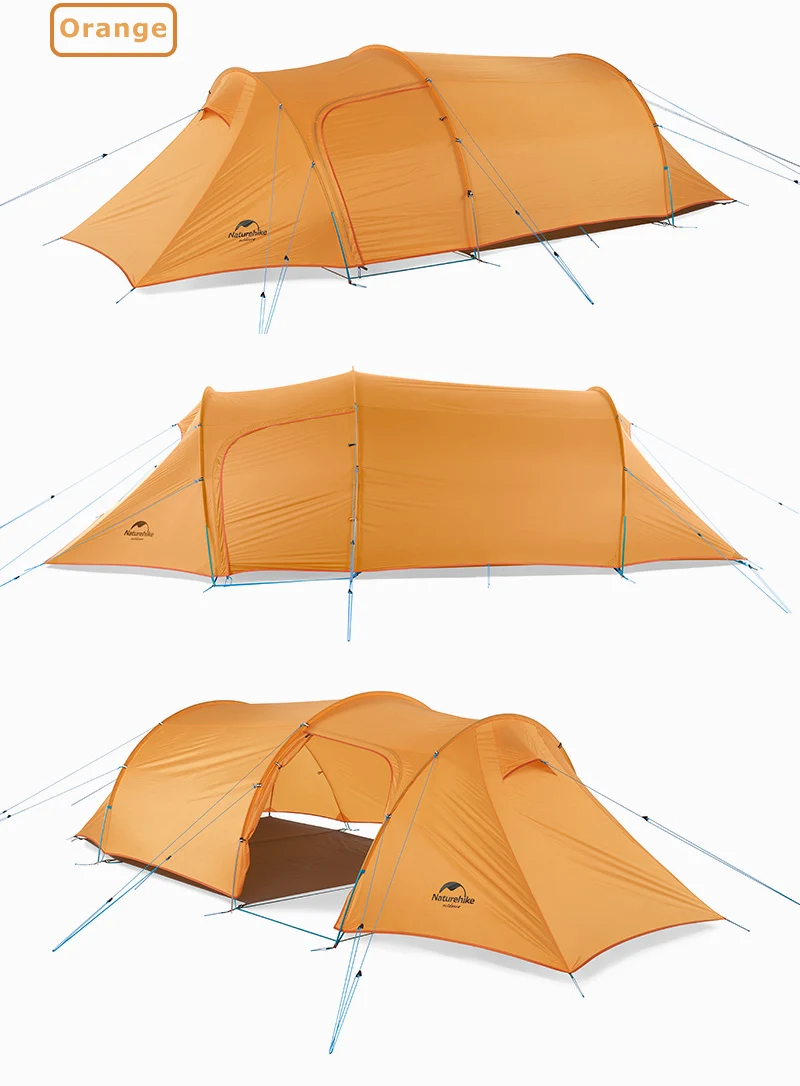 Naturehike Открытый Семейный кемпинговый тент Сверхлегкий Opalus туннель непромокаемый тент большое пространство 3 человека кемпинговая палатка NH17L001-L