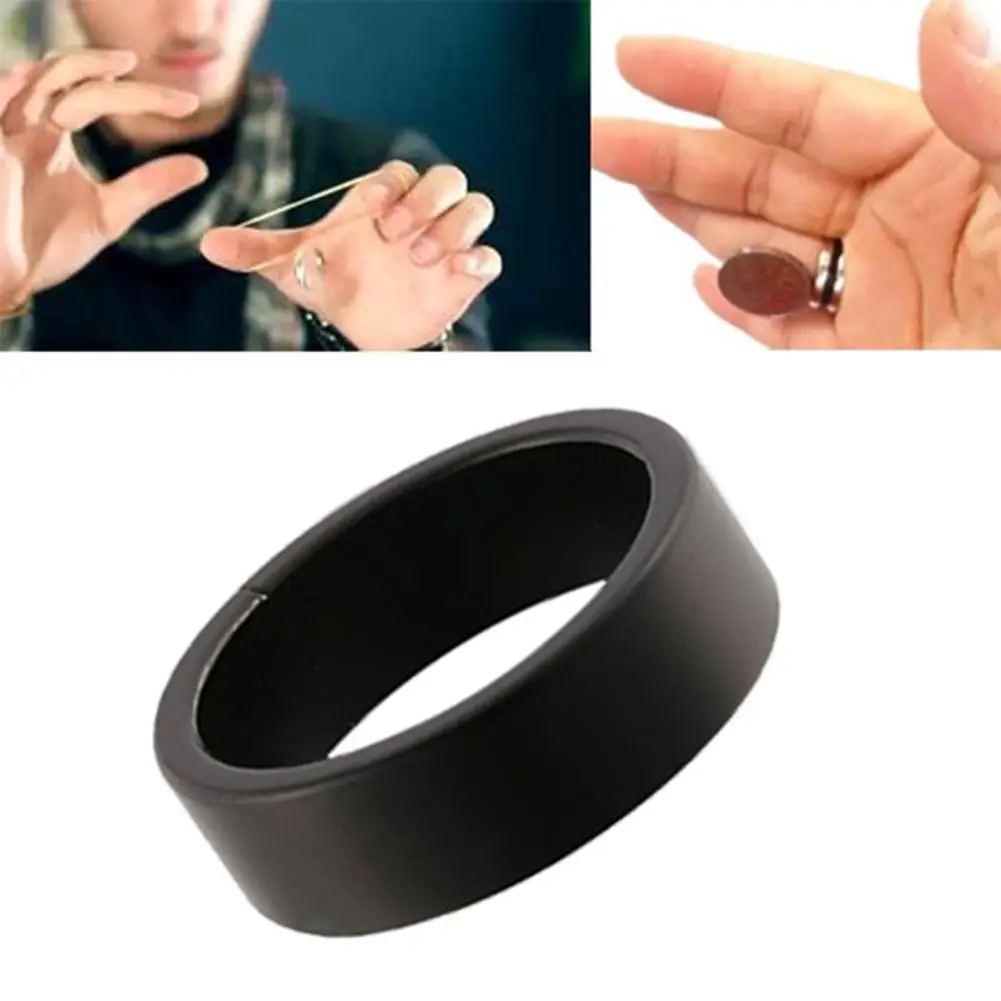 

Black Strong Magnetic Magic Ring Magnet Coin Magic Tricks Finger Decoration Magician Ring 18/19/20/21MM Size Magic Props Tools