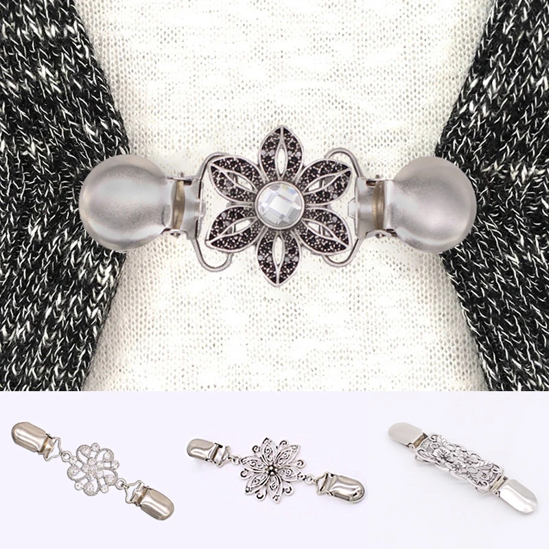 Модная металлическая ретро-брошь в форме цветка для свитера с металлической