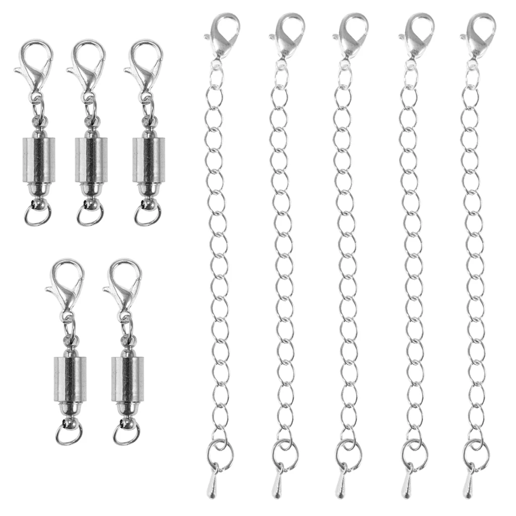 

10Pcs 6mm Magnetic Clasps Necklace Link Chain Extender Lobster Hook Charms