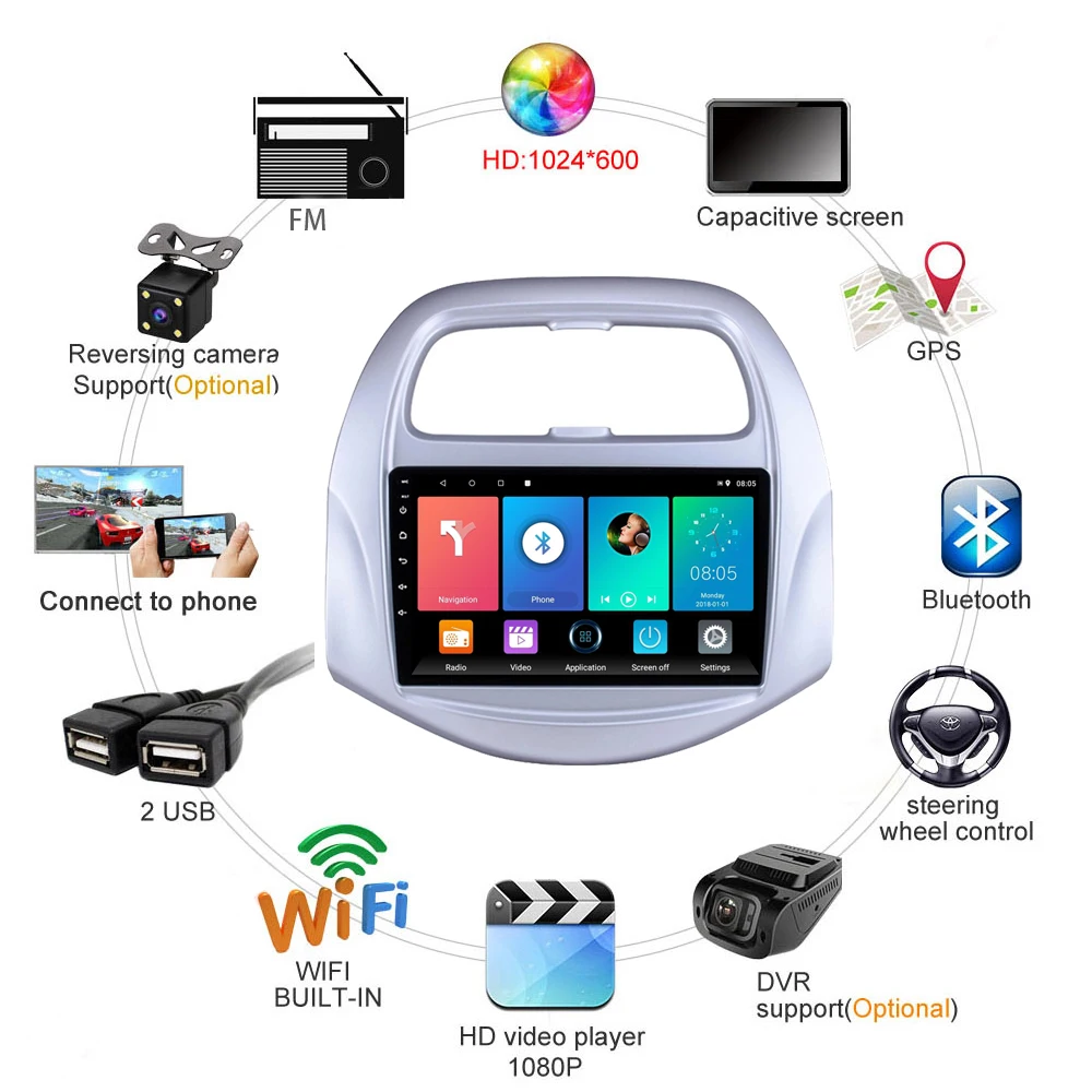 Для Chevrolet SPARK 2016 2018 2 Din Android 10 RDS DSP автомобильное радио стерео WIFI GPS навигация