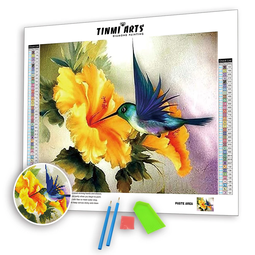 5D алмазная картина сделай сам полная выкладка мозаика из круглых цветов и птиц