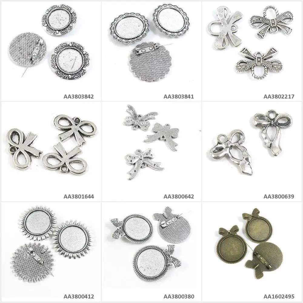 Античные бронзовые посеребренные Подвески для изготовления украшений рамка