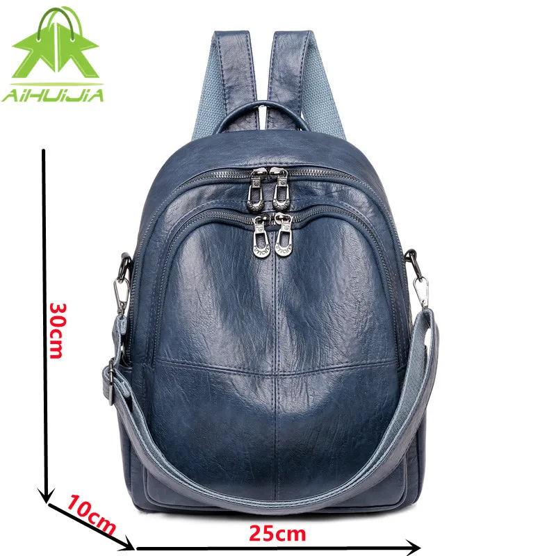 

High Quality Pu Leather Women Backpacks Vintage Casual Shoulder Bags Student School Bag New Fashionable Multifunctional Backpac