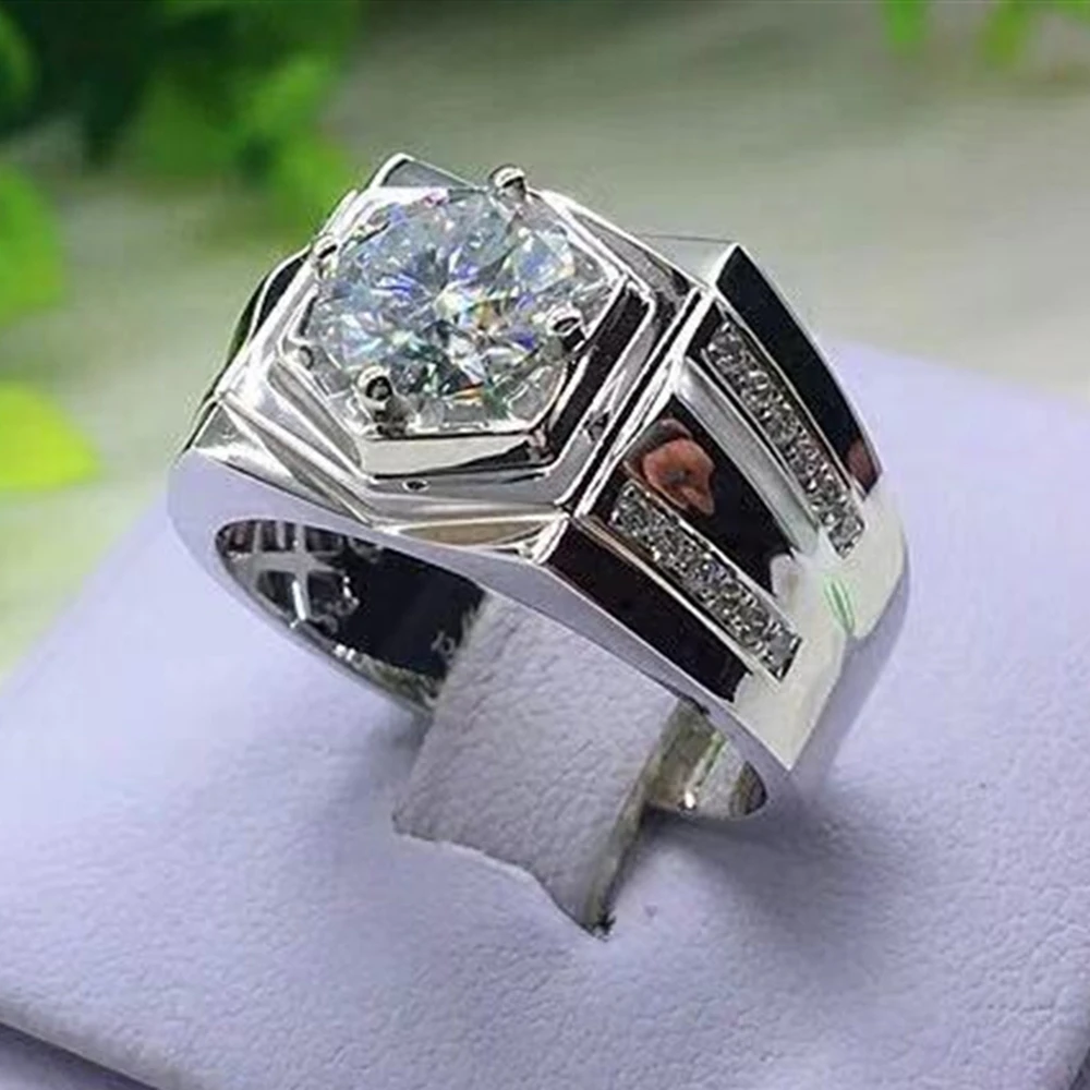 FDLK блестящее роскошное кольцо серебряного цвета Натуральное белое 2.5CT
