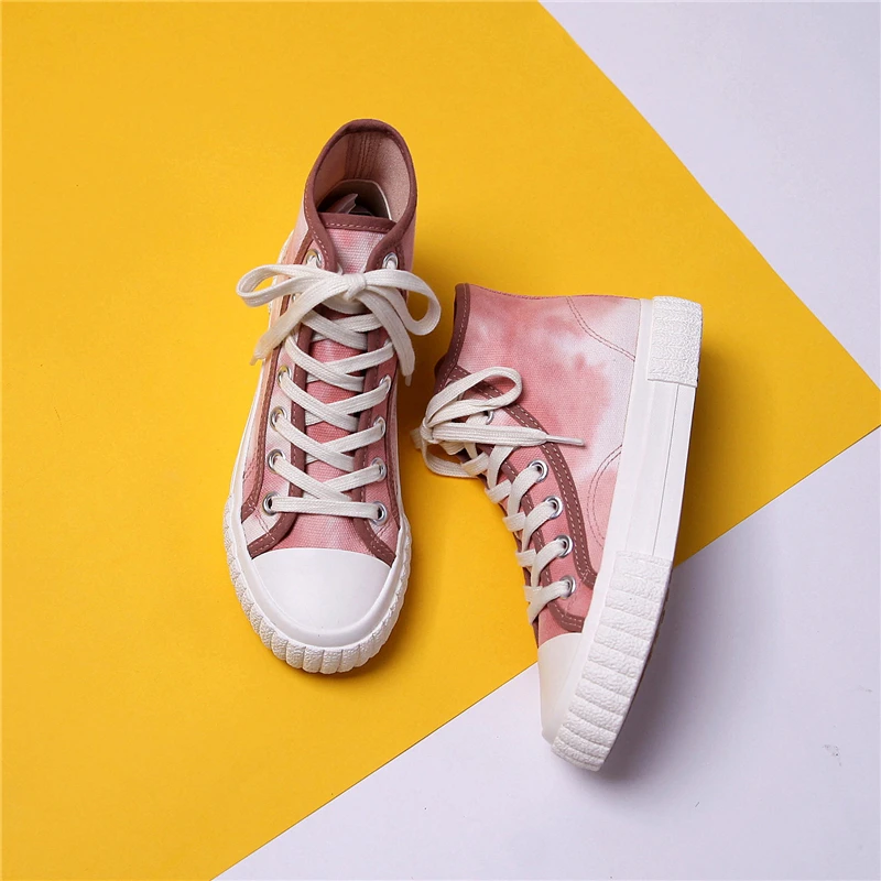 Женская парусиновая обувь Новинка 2020 года Женские кроссовки Дышащие высокие на