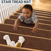 self adhesive stairs carpet tread mats non skid staircase step rugs safety stair mat mute floor protection cover washable mats