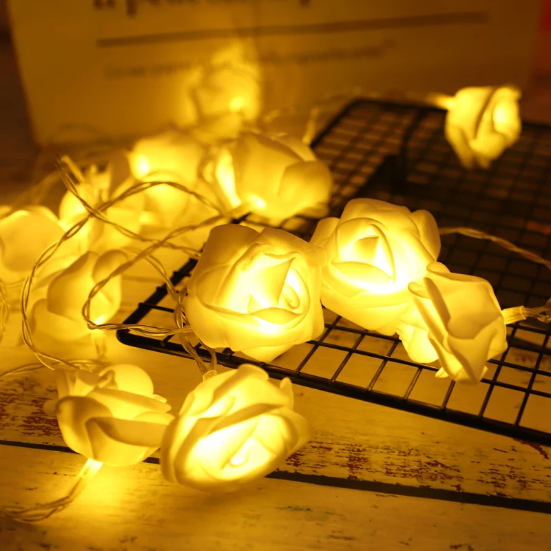 

10/20Led Rose Flower Led Garland Lights Christmas Decorations for Home Christmas Ornaments Xmas Tree Decoration New Year 2022