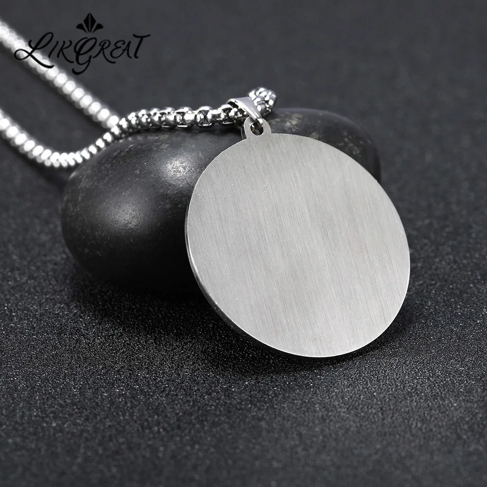 

Wholesale Supernatural Helm of Awe Aegishjalmur Runes Pendant Necklaces Men Gothic Amulet Pendant Chain Talisman Pagan Jewelry