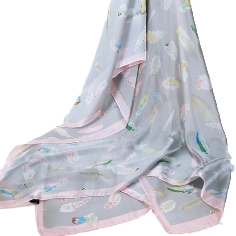 

Fashion Kerchief Silk Satin Neck Scarf For Women Print Scarfs Female 180*90cm long Shawls and Wraps Scarves For Lady