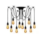 BDBQBL Ретро арт паук Лофт современный белыйчерный блеск люстры Регулируемый Эдисон лампа E27 потолочный светильник винтажный