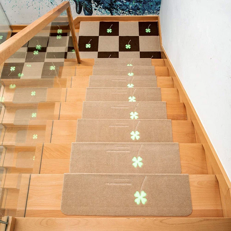 

Non-Slip Luminous Staircase Pads Step Mats Stair Carpets Treads Protect Staircases From Scratched Wipe TLSM