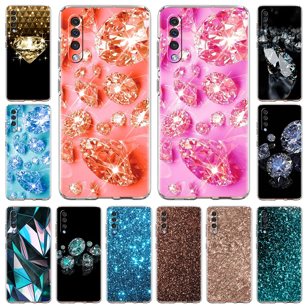 

Beautiful Diamonds Transparent Cover for Samsung Galaxy A12 A32 A52 A50 A70 A10 A20 A30 A72 4G Shell Soft TPU Phone Case Coque