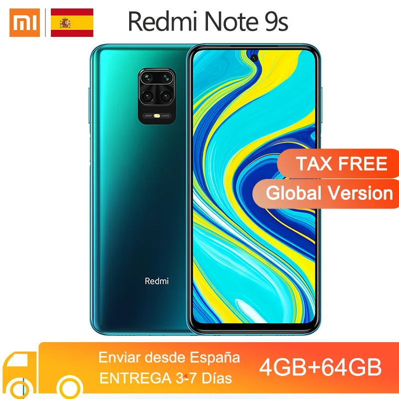Глобальная версия Xiaomi Redmi Note 9 S 4GB 64GB смартфон примечание Snapdragon 720G 6 67 ''FHD DotDisplay